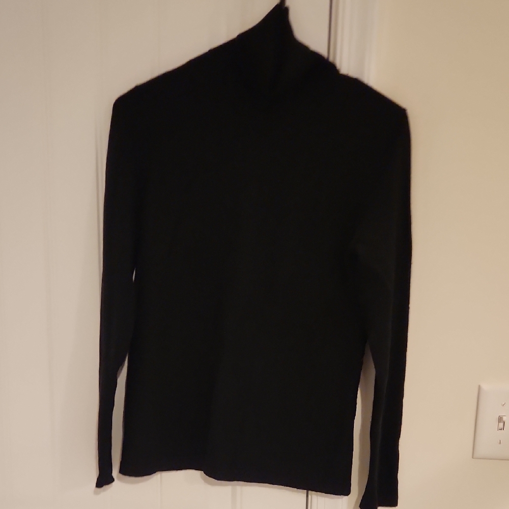 Kate Hill Black Turtleneck Sweater Slim Fit